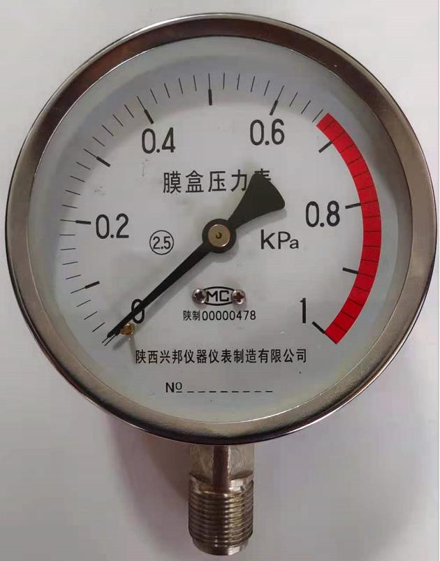 膜盒压力表，YE-60/10/150,2.5级，-100KPA-100KPA
